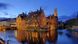 River bridge building night lights 2 - the younger free wallpaper