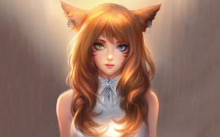 Girl cat ears furry fantasy - fantasy character portrait free wallpaper