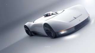 Futuristic car studio spotlight frontwheel - a studio setting free wallpaper