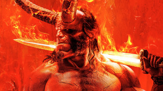 Horned man sword fire flames - head and a sword free wallpaper