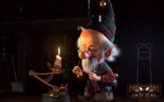 Cartoon astronaut reindeer candle planet - a candle free wallpaper