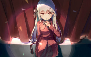 Chizuko yoshida white hair shushing - a curtain free wallpaper