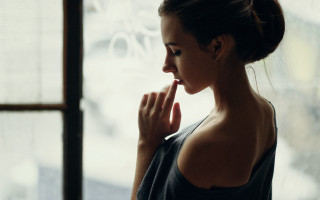 Woman window snow makeup elegant - the snow outside free wallpaper