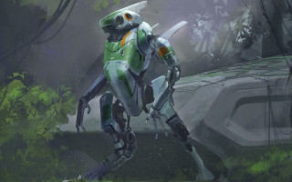 Robot forest futuristic suit mecha - a futuristic suit free wallpaper for desktop