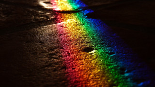 Rainbow colored street dark background - arthur quartley free wallpaper for desktop