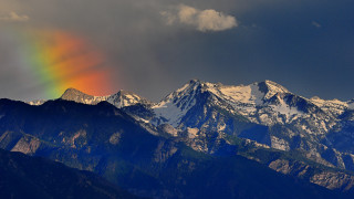 Rainbow mountain dramatic light cloudy - dramatic light free wallpaper
