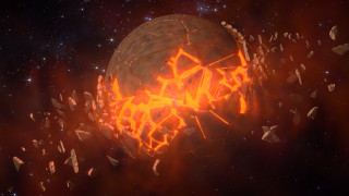 Fire rocks space stars cluster - beeple free wallpaper