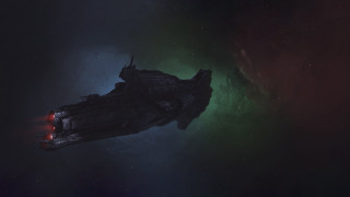 Space ship aurora fireworks moon - a space ship free wallpaper for desktop