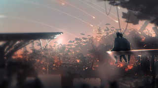 Bench fire sunset silhouette outer - a sky background and trees free wallpaper for desktop