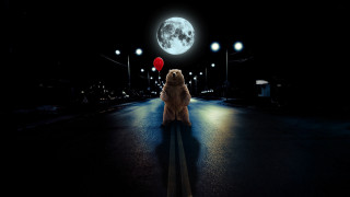 Teddy bear night red balloon - free dogs wallpaper for desktop