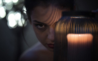 Woman lantern candle bokeh closeup - a lantern free wallpaper for desktop