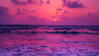 Sunset ocean pink sky clouds - a sunset over the ocean free wallpaper for desktop