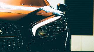 Car headlights grill 3d render - anamorphic free wallpaper
