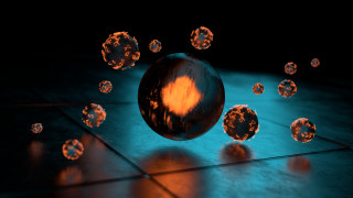 Shiny balls tiled floor blue - a blue light free wallpaper