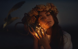 Woman candle bird artur tarnowski - a woman holding free wallpaper for desktop