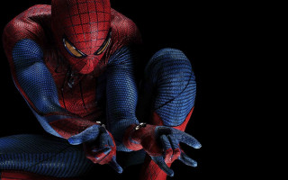 Spiderman sitting fishnet bodysuit photorealistic - his knee free wallpaper