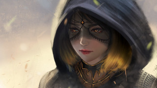Woman hood hat fantasy art - a hood free wallpaper for desktop