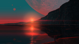 Sunset mountain water planet matte - filip hodas free wallpaper for desktop
