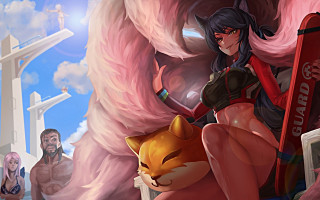 Ahri furry fox arts sky - a bench next free wallpaper