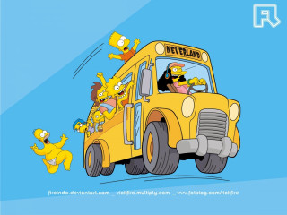 Cartoon school bus characters blue - disney free wallpaper for desktop