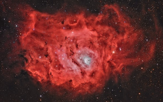 Red moon heart starry sky - star and dust free wallpaper