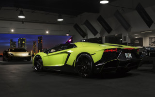 Yellow sports car garage white - a garage next free wallpaper for desktop