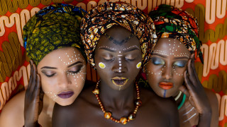 Afrofuturism painted faces body art - their body free wallpaper