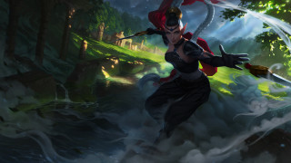 Fantasy forest woman sword dragon - her hand and a dragon free wallpaper