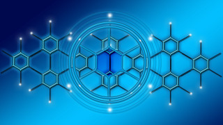 Hexagon honeycomb blue pattern fence - dmt free wallpaper