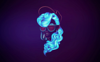 Blue wig sunglasses smokey beard - funk art free wallpaper