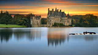 Castle lake forest boat gothic - top of a lake next free wallpaper