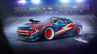 Red white blue car driving - paint job free wallpaper
