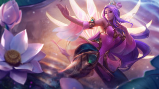 Purple woman flower wings dress - league of legends free wallpaper