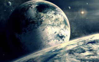 Space planets sun starfield mattepainting - a group of planets free wallpaper