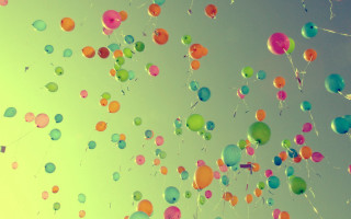 Balloons flying sky cheerful fruit - cheerful free wallpaper