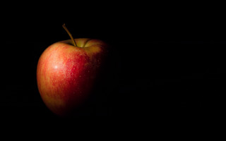 Red apple black table shadow - caravaggio free wallpaper