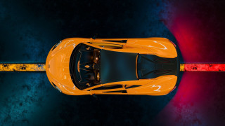 Yellow sports car topview redlight - the side of the car free wallpaper