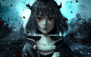 Horns black dress aurora night - horn free wallpaper for desktop