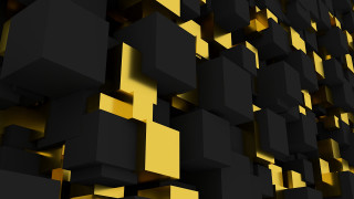 Large black yellow cubes geometric - a yellow wall free wallpaper for desktop