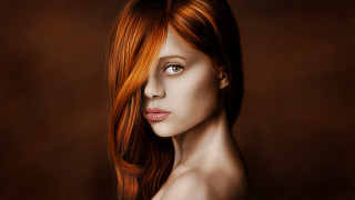 Red haired woman blue eyes 5 - charlie bowater free wallpaper