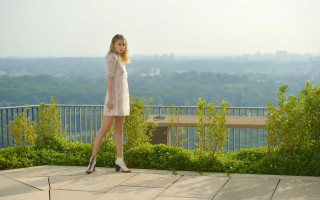 Woman balcony cityscape tree video - a balcony free wallpaper for desktop