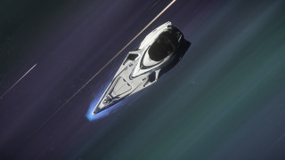 Spacecraft brightbeam startrail nightsky galaxy - star citizen halo free wallpaper for desktop