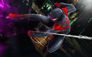 Spiderman cityscape rain fence web - a spider man free wallpaper