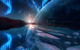 Space station earth reflection bright - image of a space station free wallpaper