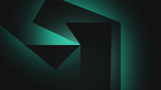 Black green abstract triangle hologram - the bottom of the image free wallpaper for desktop