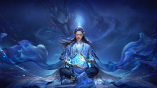 Woman crystal ball dragon fantasy - a crystal ball free wallpaper for desktop