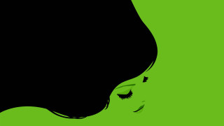 Woman green background popart screenprint - the face free wallpaper
