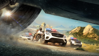 Police cars mountain road night - aleksi briclot free wallpaper