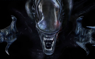 Large alien creature sharp teeth - a large mouth free wallpaper
