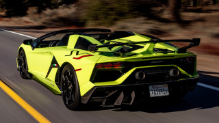 Yellow sports car forest road 3 - fluorescent free wallpaper